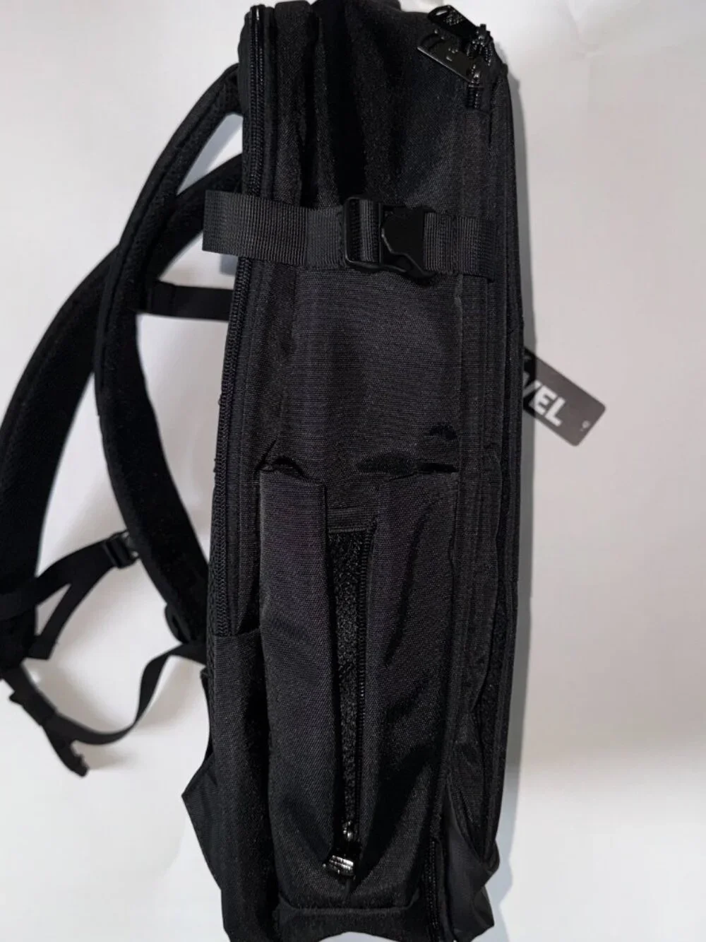 True Religion Will travel backpack in black with a volume of 23 l